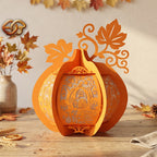 Combo 3 Pumpkin Paper Lantern SVG - 3D Fall Season Night Light Template
