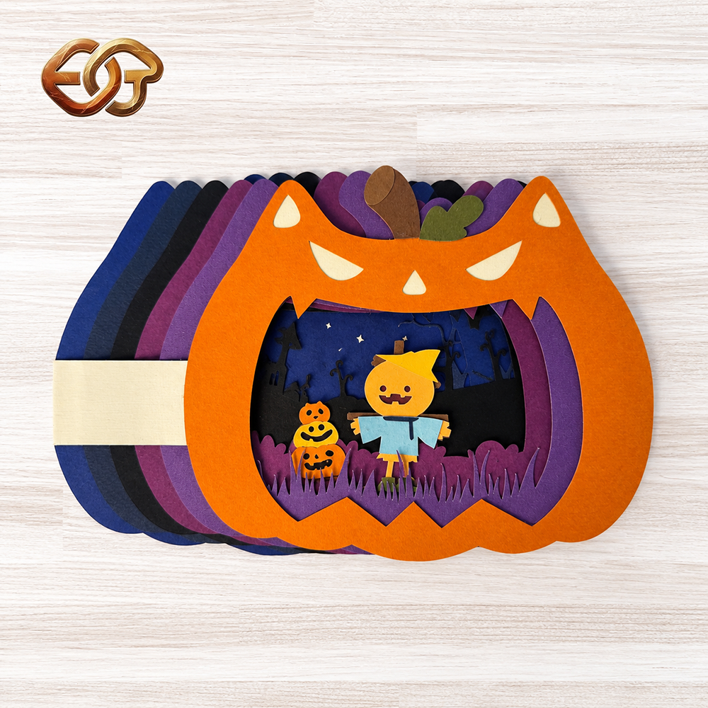 Spooky Cat Pop-up SVG - 3D Layered Halloween Paper Craft Template for Cricut 3