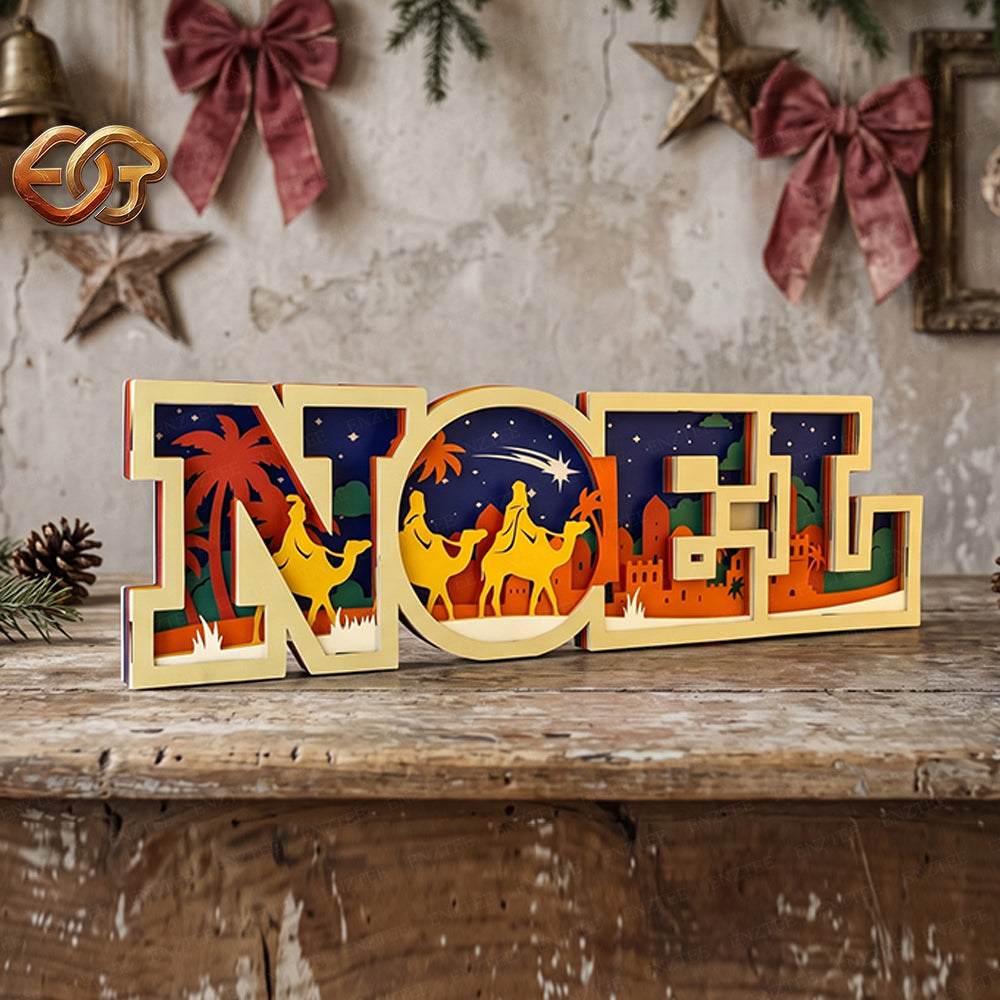 Noel 3D Layered SVG | Christmas Paper Cut File