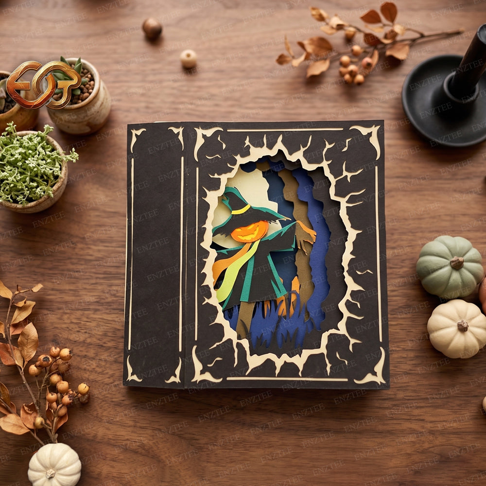 Halloween Pop-up Book SVG - 3D Layered Halloween Paper Craft Template for Cricut 1