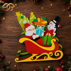 Combo 2 Sleigh Pop-up SVG - 3D Layered Halloween Paper Craft Template for Cricut