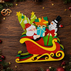 Combo 2 Sleigh Pop-up SVG - Modèle d'artisanat en papier Halloween 3D superposé pour Cricut