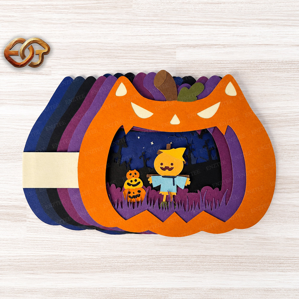 Spooky Cat Pop-up SVG - 3D Layered Halloween Paper Craft Template for Cricut 3