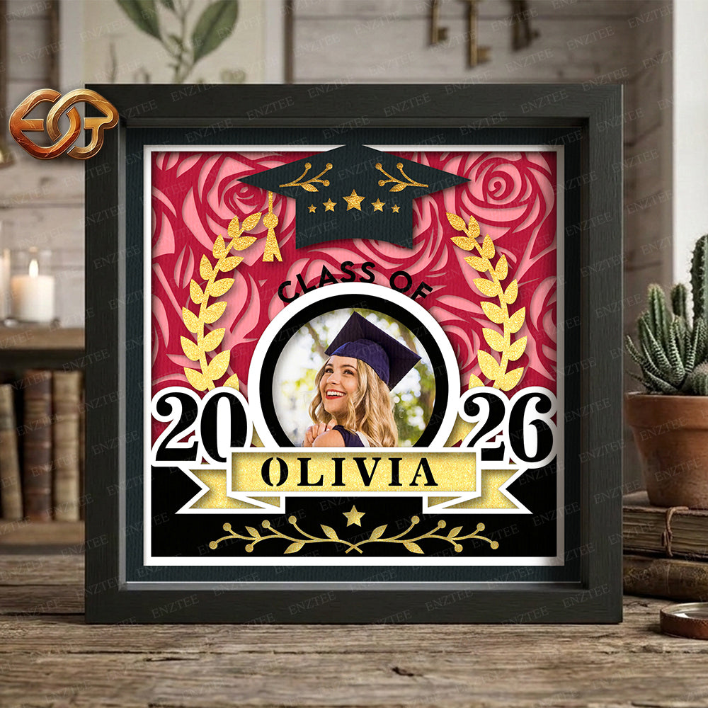 Graduation Shadow Box SVG for Cricut | 3D Layered SVG Paper Cut Light Template 2