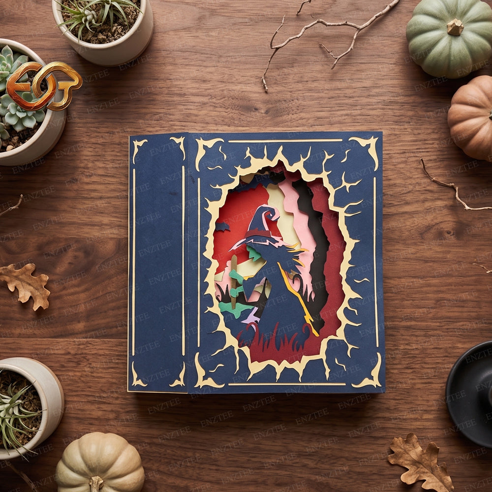 Combo 3 Halloween Pop-up Book SVG - 3D Layered Halloween Paper Craft Template for Cricut