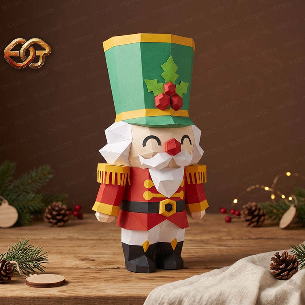 3D Nutcracker Papercraft SVG | DIY Low Poly Template