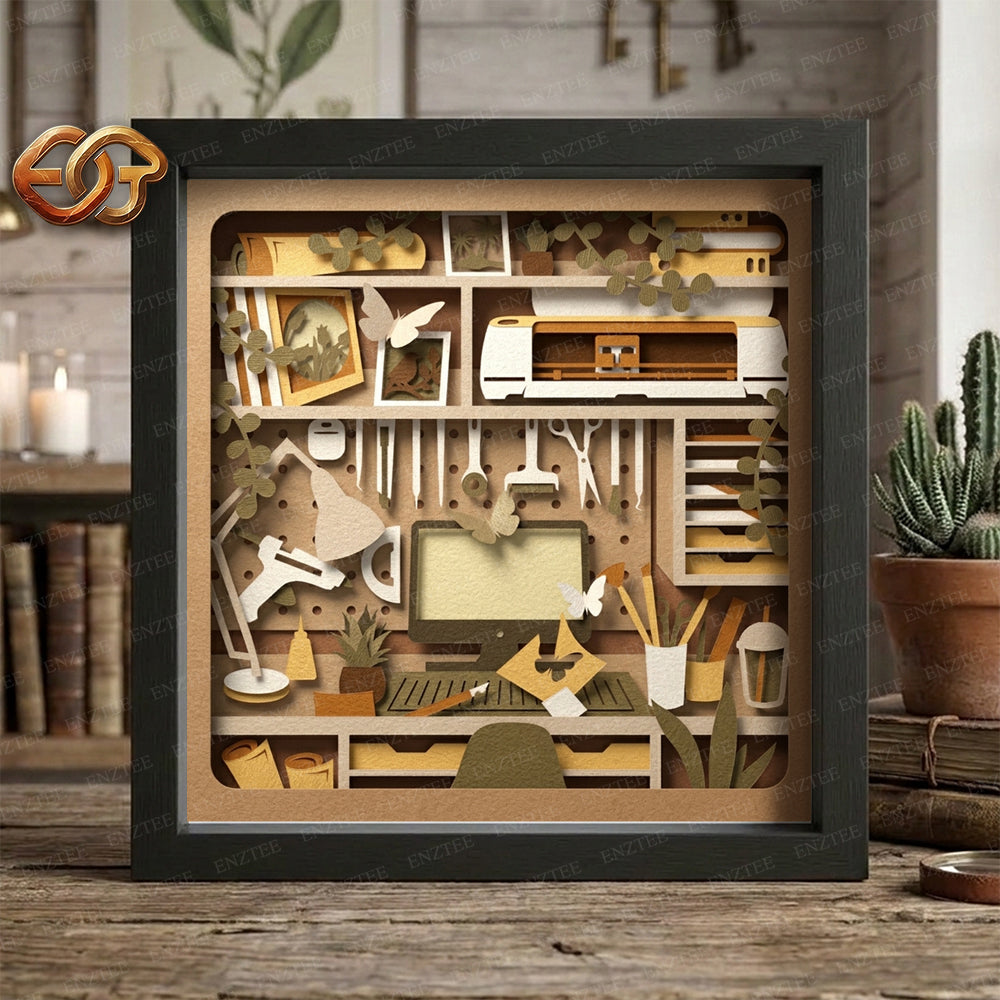 Cricut Room Shadow Box SVG for Cricut | 3D Layered SVG Paper Cut Light Box Template