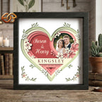 Personalized Wedding Heart Shadow Box SVG for Cricut | 3D Layered SVG Paper Cut Light Box Template