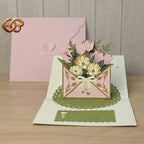 Flower Pop-up Card SVG – 3D Floral Greeting Card for Cricut 2