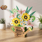 Teacher Appreciation Gift Pop-up SVG - 3D Layered Thank For Helping Me Grow Paper Craft Template for Cricut