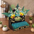 Floral Pop-up Typewriter SVG – 3D Layered Flower Typewriter Paper Craft Template for Cricut 3
