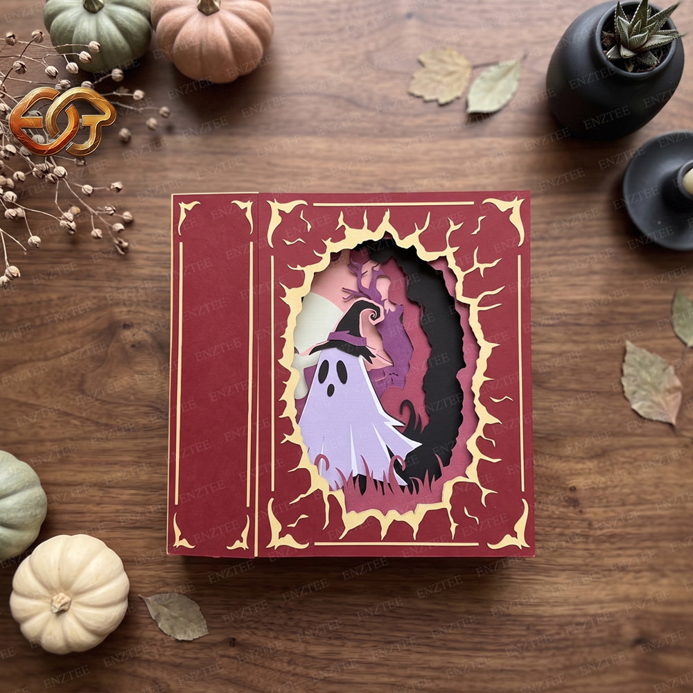 Làng Giáng Sinh Pop-up SVG - Khuôn Giấy Thủ Công Halloween 3D Nhiều Lớp Dành Cho Cricut