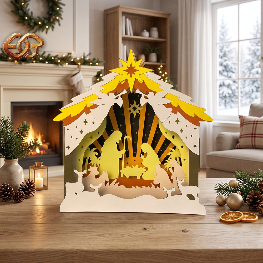 Xe trượt tuyết của ông già Noel SVG – Mẫu đồ thủ công giấy Giáng sinh xếp lớp 3D dành cho máy cắt Cricut 1