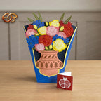 Floral Garden Pop-up Vase SVG – 3D Layered Flower Vase Paper Craft Template for Cricut 1