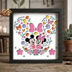 Spring Mouse Couple Shadow Box SVG for Cricut | 3D Layered SVG Paper Cut Light Box Template 1