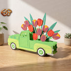 Flower Pop-up Car SVG – 3D Layered Flower Car Paper Craft Template for Cricut 3