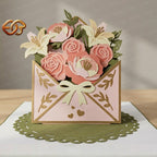 Flower Pop-up Card SVG – 3D Floral Greeting Card for Cricut 1