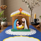 Combo 3 Nativity Scene Pop-up Card SVG - 3D Layered Christmas Paper Craft Template for Cricut