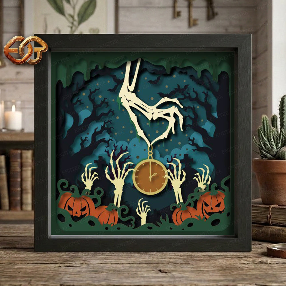 At the End of Time Shadow Box SVG for Cricut | 3D Layered SVG Paper Cut Light Box Template