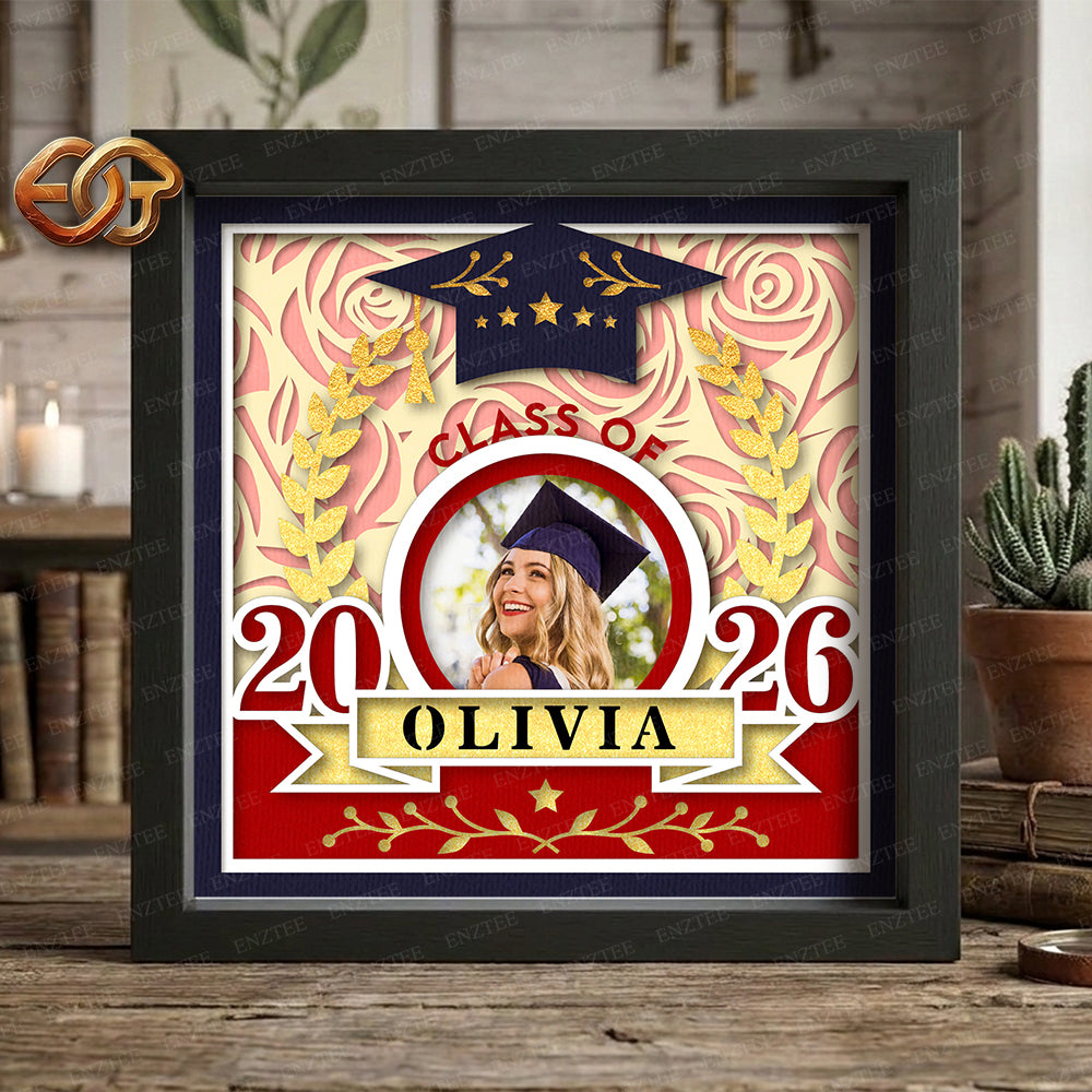 Graduation Shadow Box SVG for Cricut | 3D Layered SVG Paper Cut Light Template 2