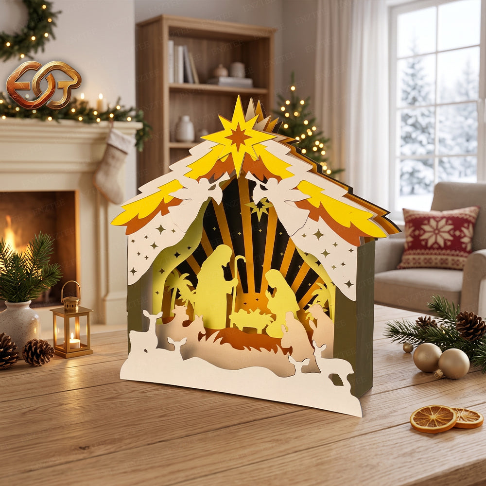 Xe trượt tuyết của ông già Noel SVG – Mẫu đồ thủ công giấy Giáng sinh xếp lớp 3D dành cho máy cắt Cricut 1