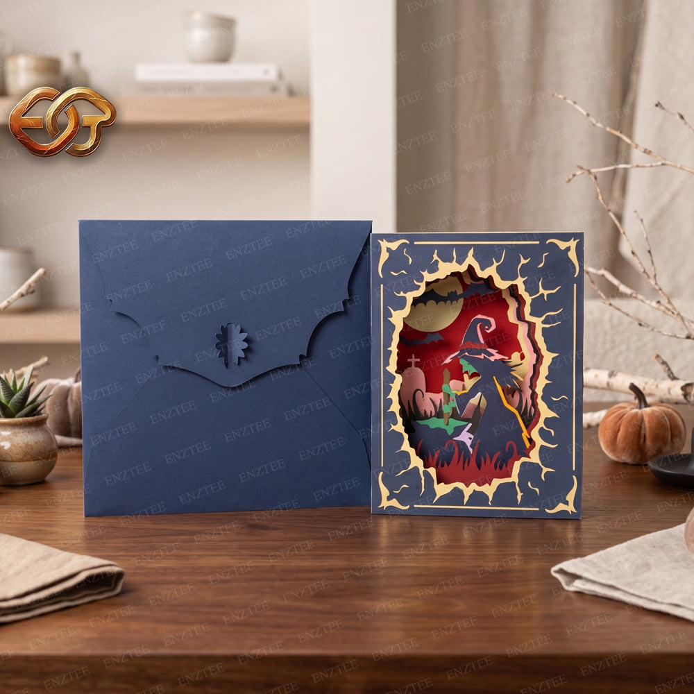 Halloween Pop-up Book SVG - 3D Layered Halloween Paper Craft Template for Cricut 1