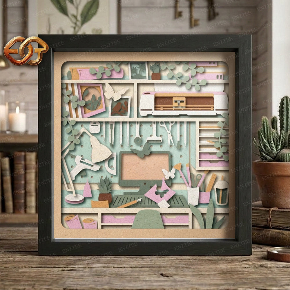 Cricut Room Shadow Box SVG for Cricut | 3D Layered SVG Paper Cut Light Box Template
