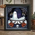 Ghost Ship Shadow Box SVG, Tệp SVG Cho Dự Án Cricut, SVG Xếp Lớp 3D, Halloween 3D Shadow Box Svg, Paper Cut Light Box
