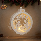 Christmas Ornament Candle Paper Lantern SVG - 3D Christmas Night Light Template 1