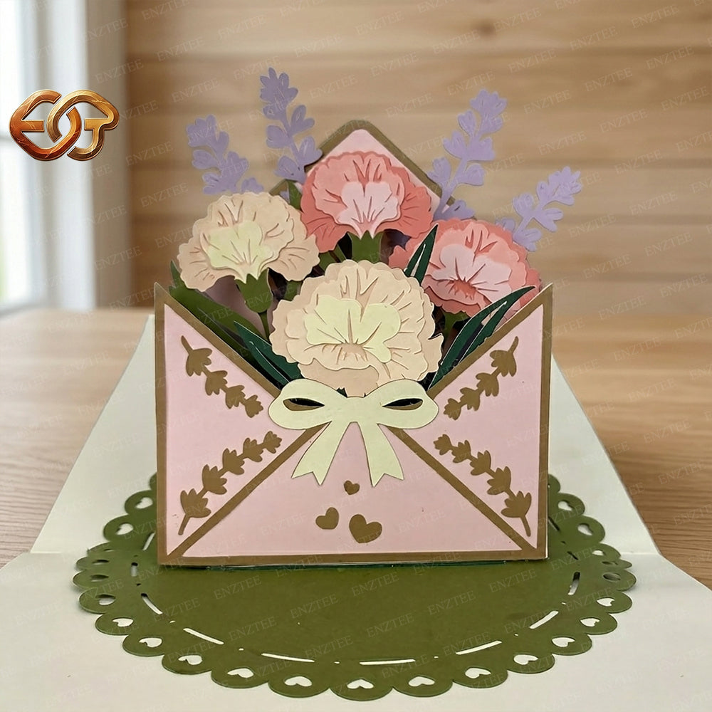 Flower Pop-up Card SVG – 3D Floral Greeting Card for Cricut 3