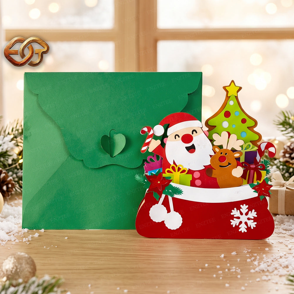 Combo 2 Christmas Gift Pop-up Bag SVG - 3D Layered Christmas Paper Craft Template for Cricut