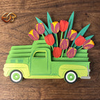 Combo 3 Flower Pop-up Car SVG – 3D Layered Flower Car Paper Craft Template for Cricut