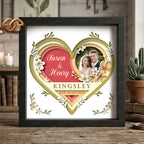 Personalized Wedding Heart Shadow Box SVG for Cricut | 3D Layered SVG Paper Cut Light Box Template