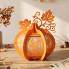Combo 3 Pumpkin Paper Lantern SVG - 3D Fall Season Night Light Template