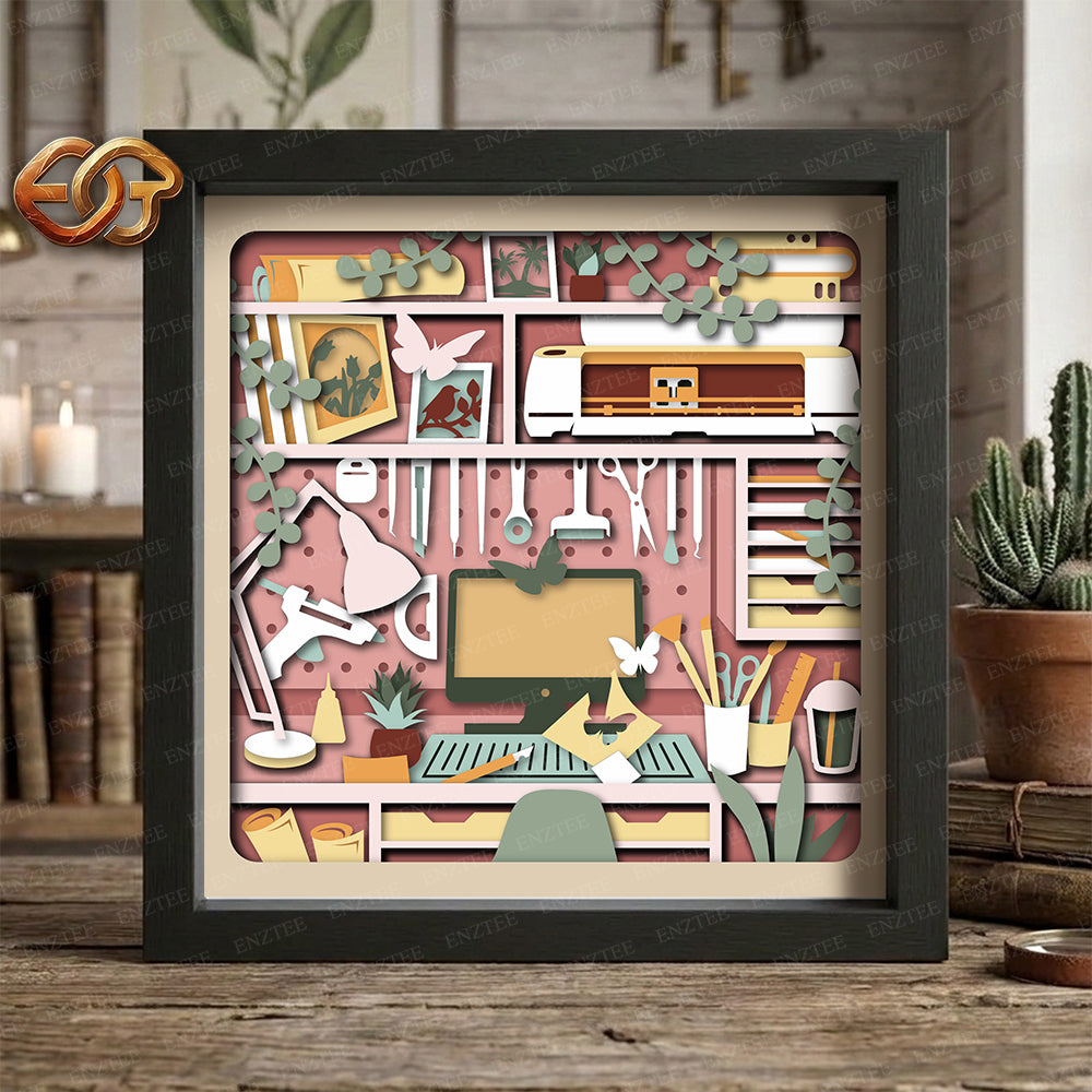 Cricut Room Shadow Box SVG for Cricut | 3D Layered SVG Paper Cut Light Box Template