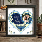 Personalized Wedding Heart Shadow Box SVG for Cricut | 3D Layered SVG Paper Cut Light Box Template