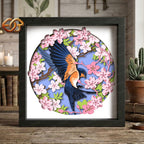 Swallow Shadow Box SVG for Cricut | 3D Layered SVG Paper Cut Light Box Template