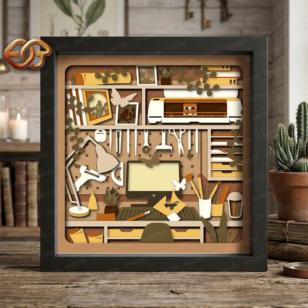 Cricut Room Shadow Box SVG for Cricut | 3D Layered SVG Paper Cut Light Box Template