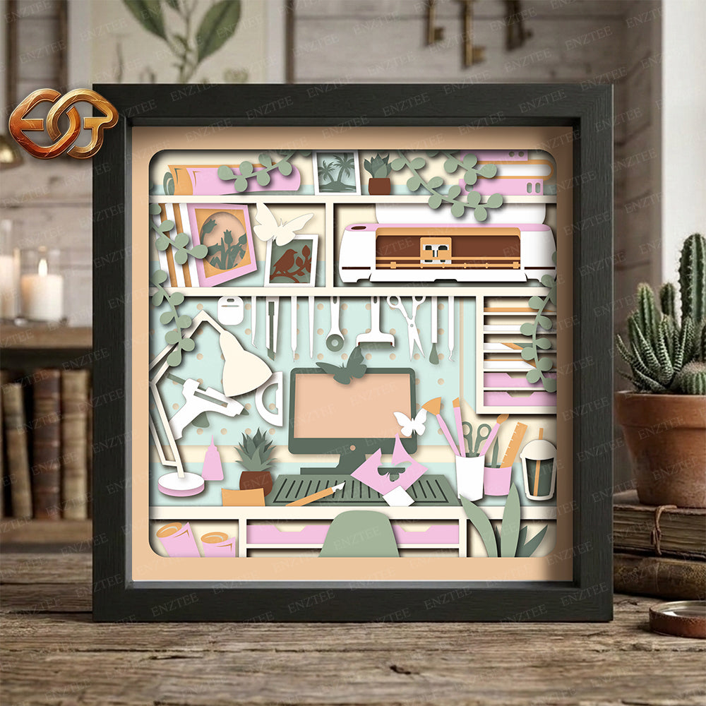 Cricut Room Shadow Box SVG for Cricut | 3D Layered SVG Paper Cut Light Box Template