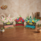 Combo 3 Floral Pop-up Typewriter SVG – 3D Layered Flower Typewriter Paper Craft Template for Cricut