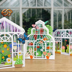Combo 3 Greenhouse Garden Pop-Up Card SVG – 3D Tropical Plant Paper Craft Template