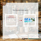 Beach Shadow Box SVG for Cricut | 3D Layered SVG Paper Cut Light Box Template 3