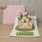 Flower Pop-up Card SVG – 3D Floral Greeting Card for Cricut 2