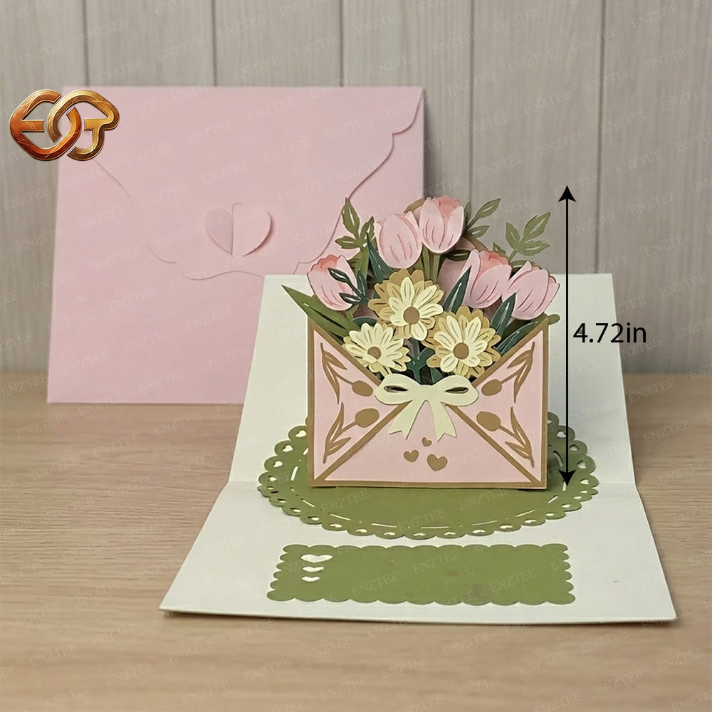 Combo 3 Flower Pop-up Card SVG – 3D Floral Greeting Card for Cricut