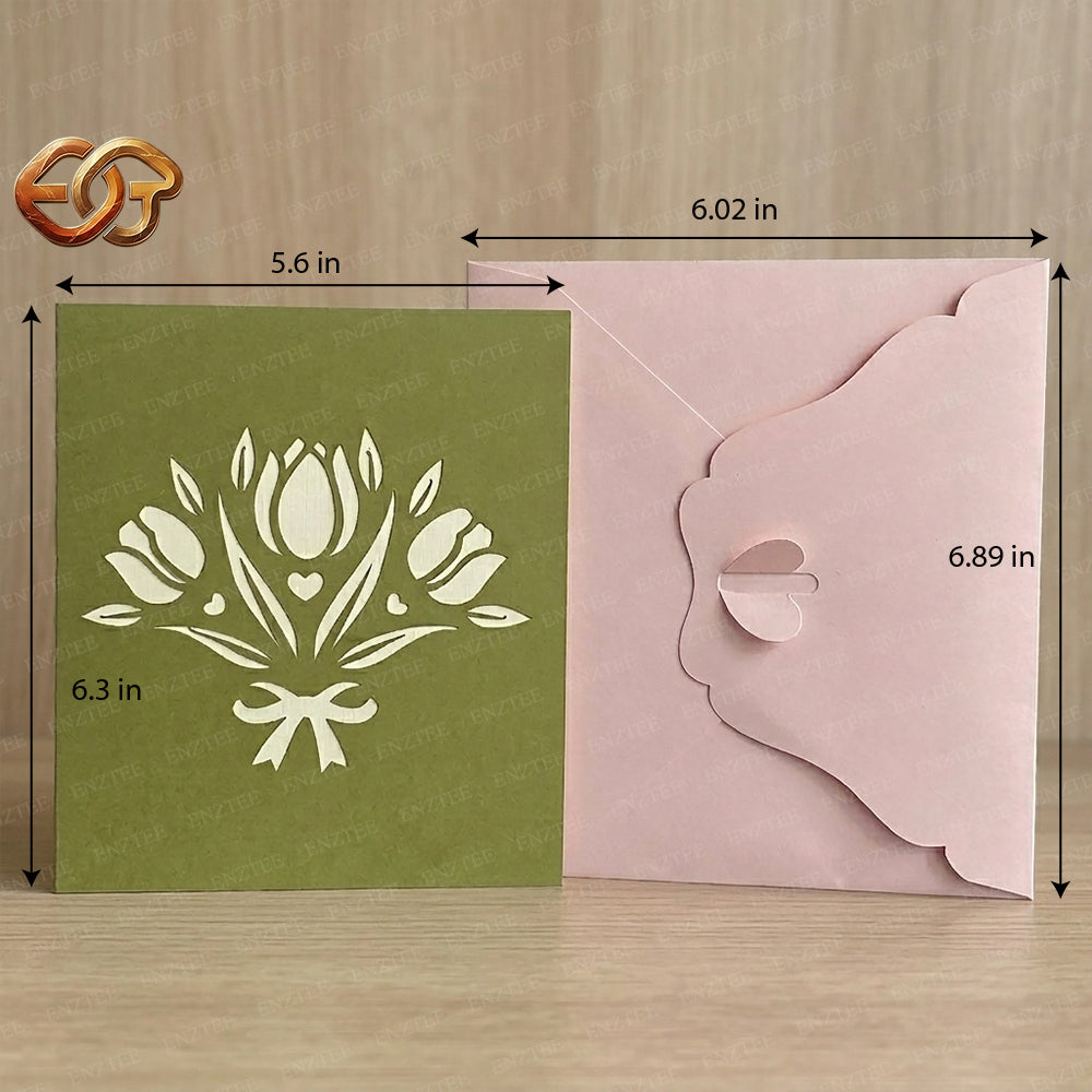 Flower Pop-up Card SVG – 3D Floral Greeting Card for Cricut 2