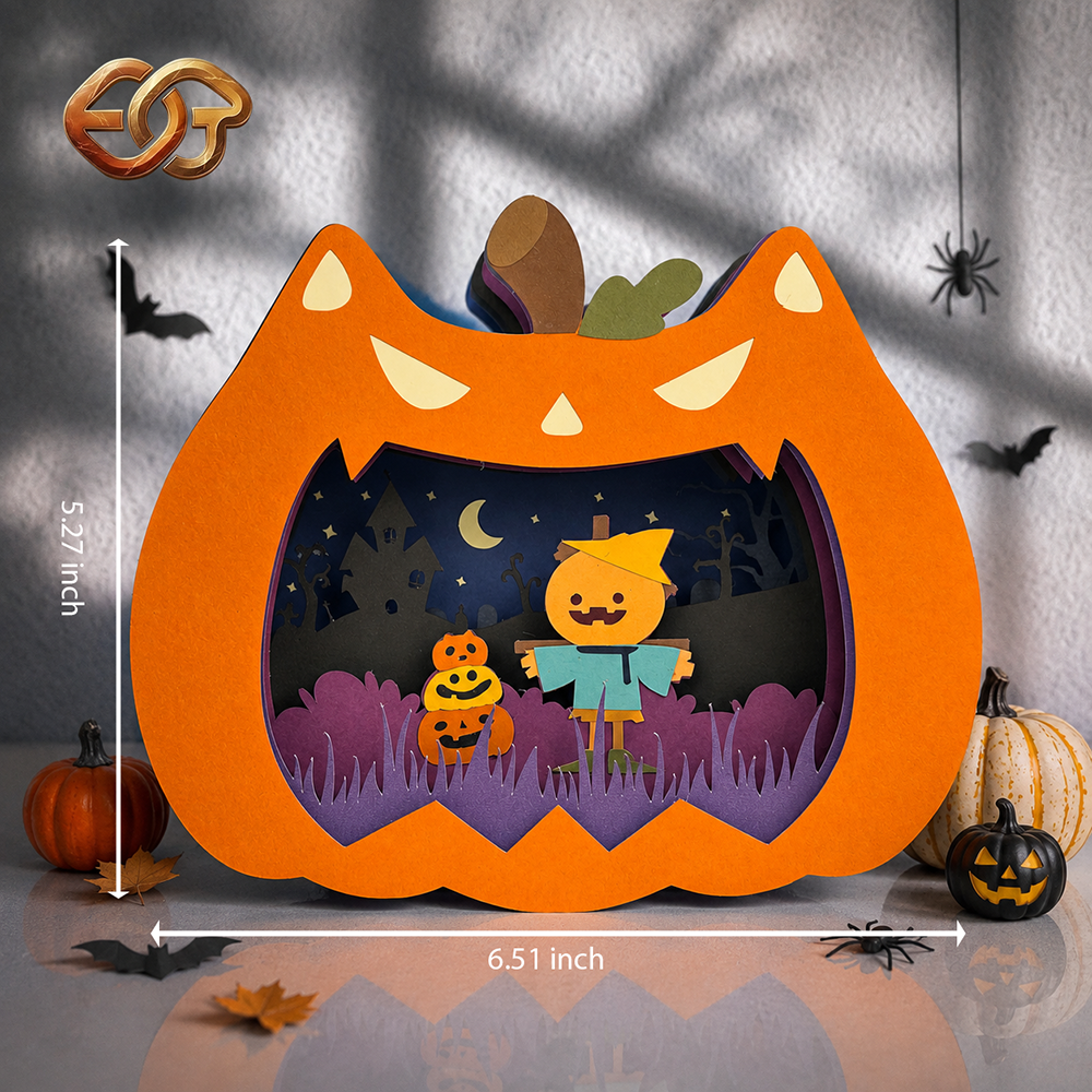 Spooky Cat Pop-up SVG - 3D Layered Halloween Paper Craft Template for Cricut 3
