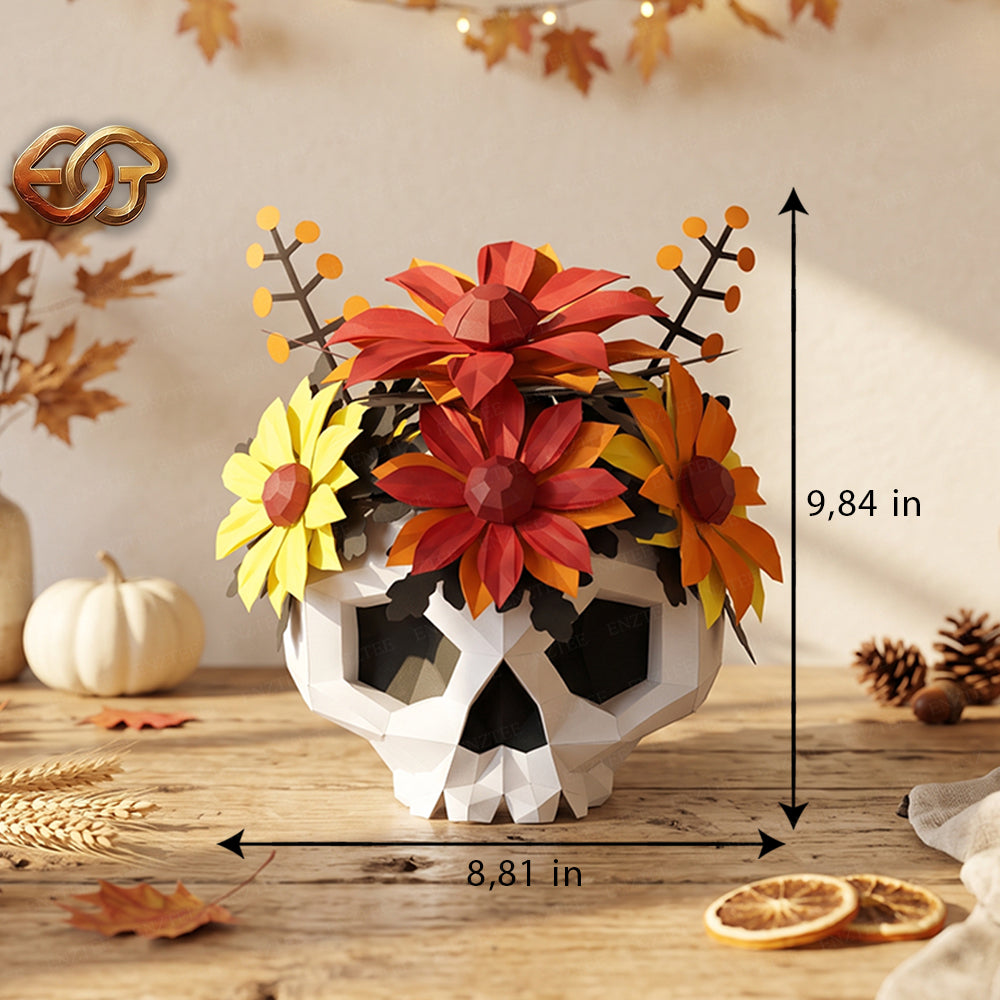 3D Skull Papercraft SVG | DIY Low Poly Template