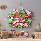Christmas Door Hanger 3D Layered SVG | Christmas Paper Cut File 2