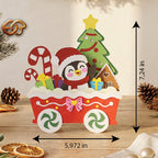Train de Noël pop-up SVG - Modèle d'artisanat de Noël en papier 3D en couches pour Cricut
