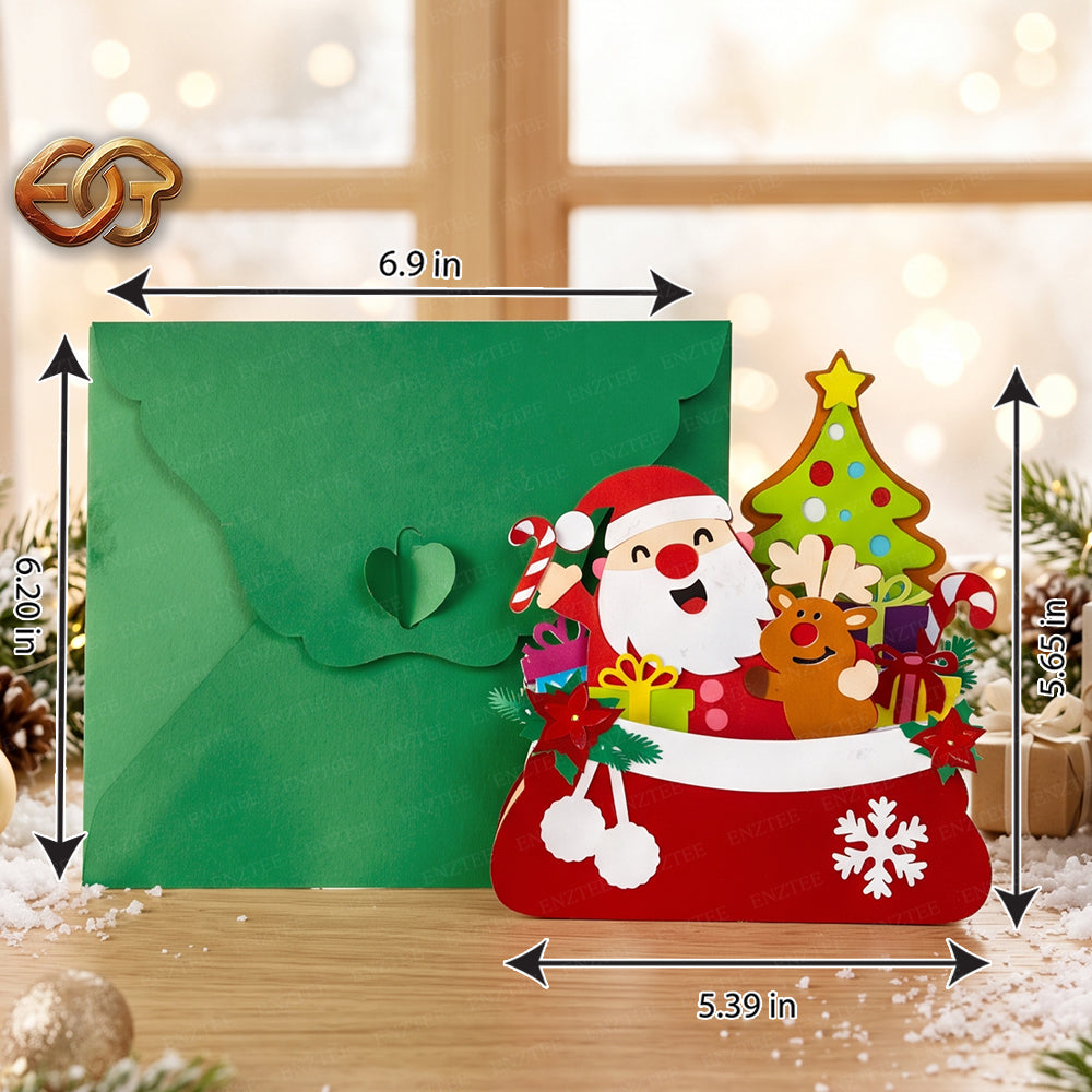 Combo 2 Christmas Gift Pop-up Bag SVG - 3D Layered Christmas Paper Craft Template for Cricut